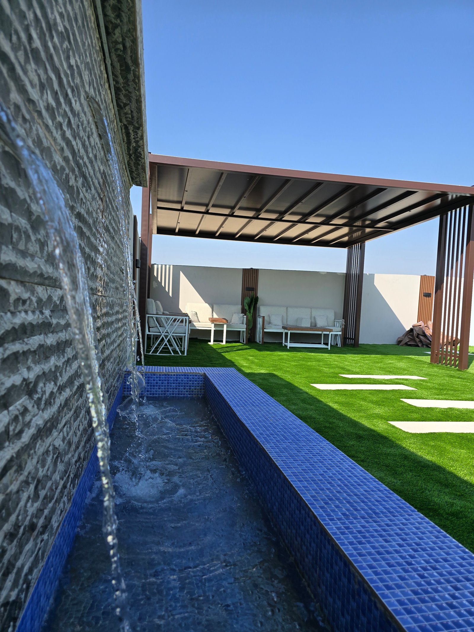 V.V Resort Luxury Living Area with modern furniture and farm view